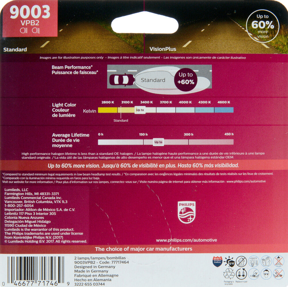 Headlight  Philips  9003VPB2