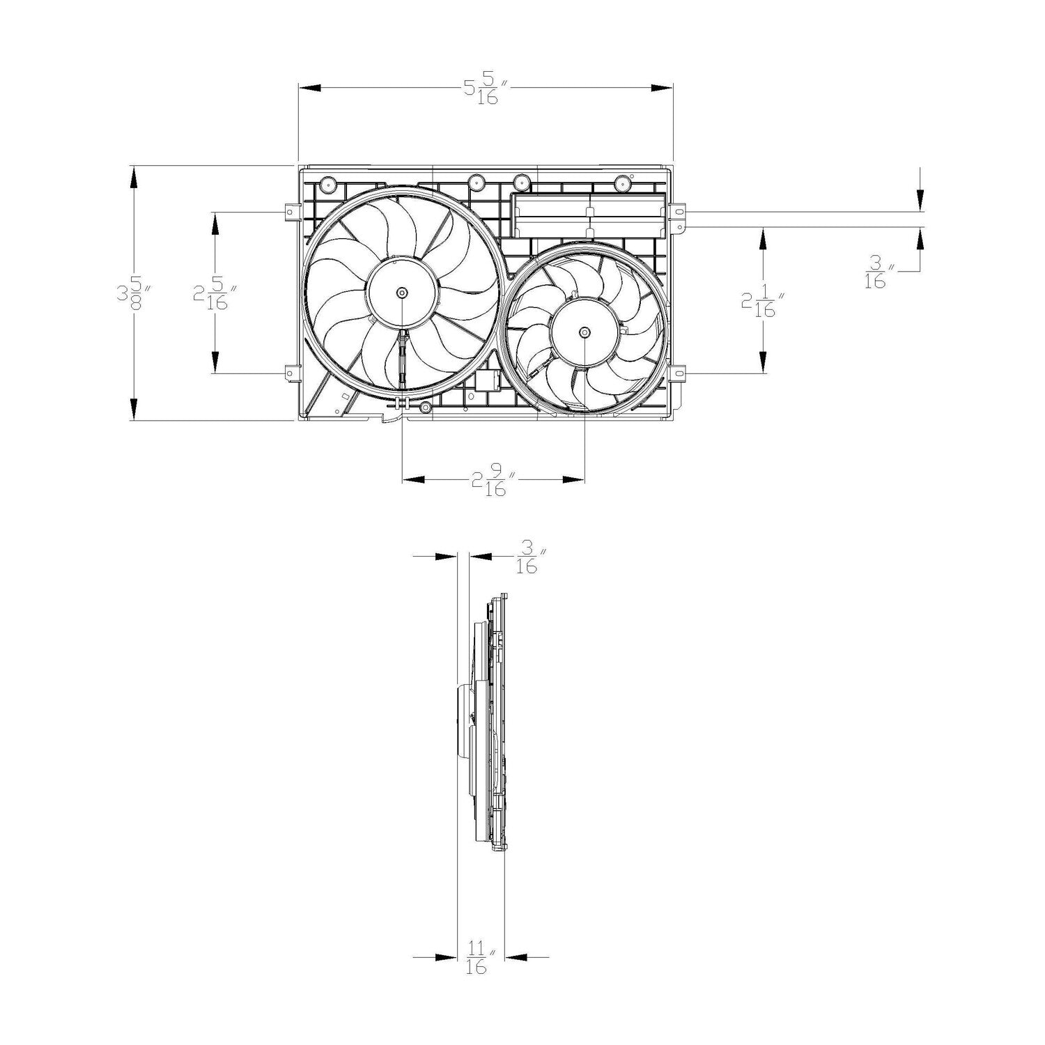 Radiator & Condenser Fan Assy  TYC  622830
