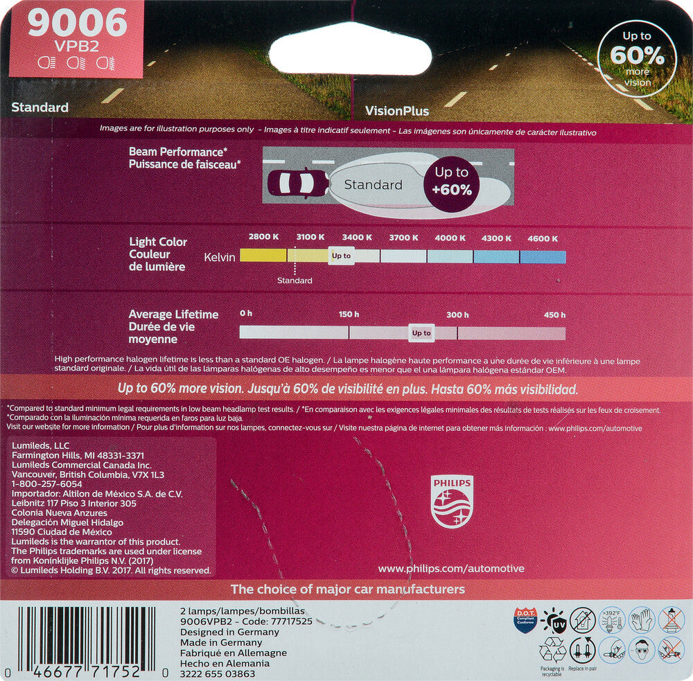 Low Beam Headlight  Philips  9006VPB2