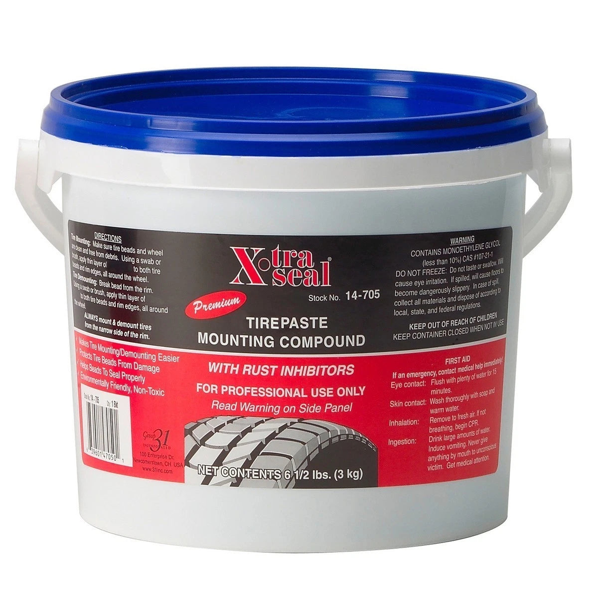 X-tra Seal™ 6.5 lb Blue Tire Mounting Demounting Paste-Premium Paste & Euro Brush