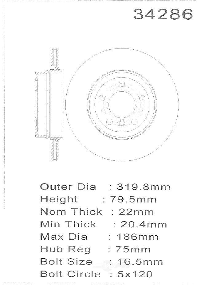 PROMAX Premium Geo-Coated Brake Rotor 20-34286