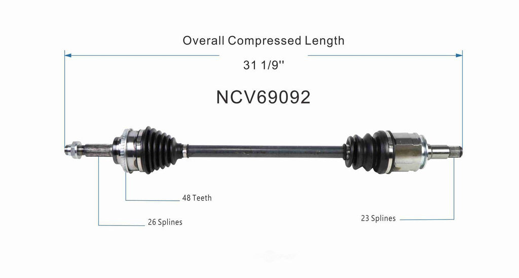 Axle Shaft Assy- CV Shaft   GSP North America   NCV69092