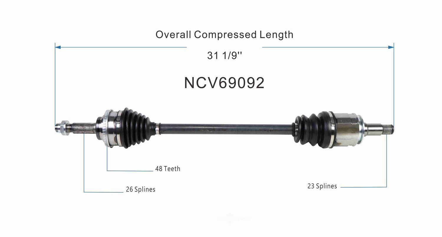 Axle Shaft Assy- CV Shaft   GSP North America   NCV69092