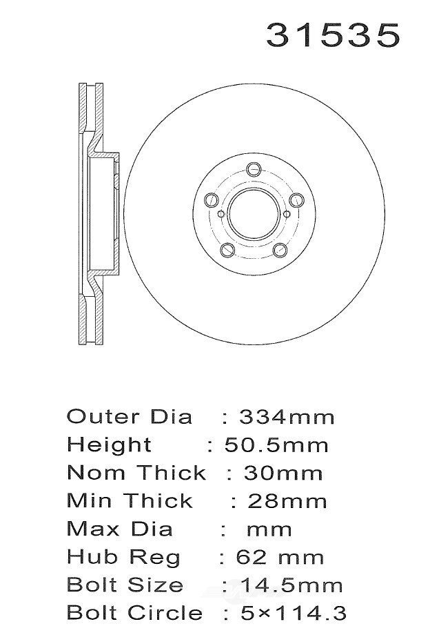 PROMAX Premium Geo-Coated Brake Rotor 20-31535