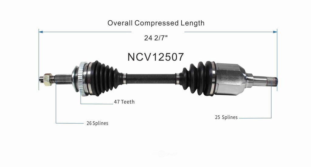 Axle Shaft Assy- CV Shaft   GSP North America   NCV12507