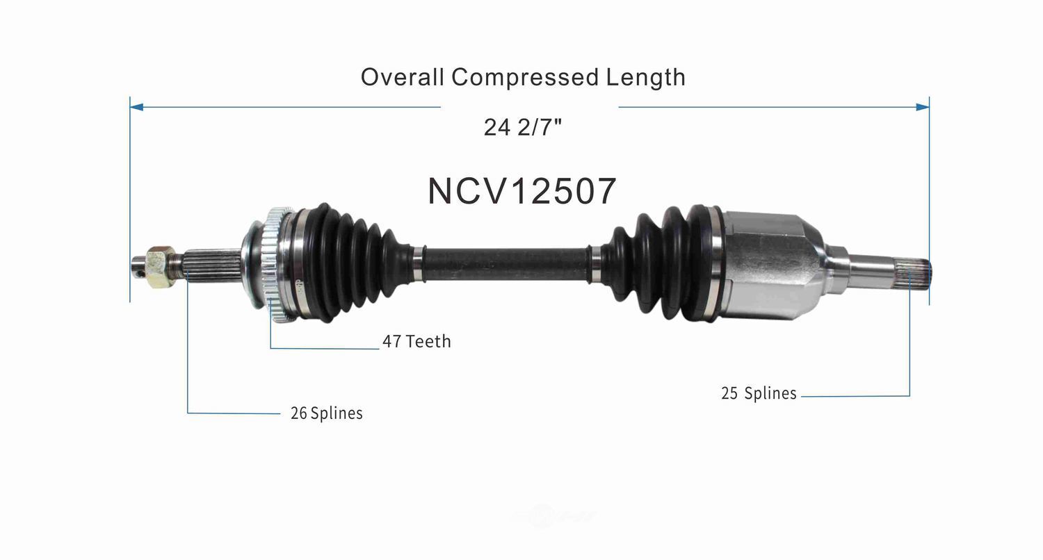 Axle Shaft Assy- CV Shaft   GSP North America   NCV12507