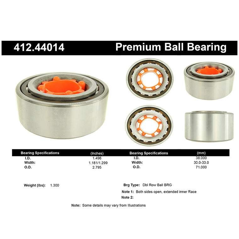 Frt Wheel Bearing  Centric Parts  412.44014