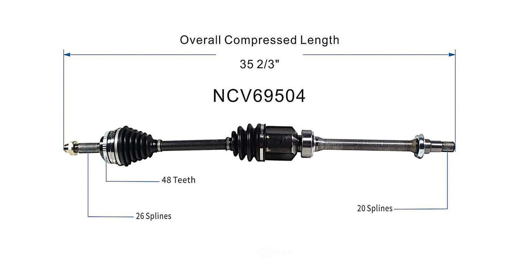 Right New CV Complete Assy   GSP North America   NCV69504