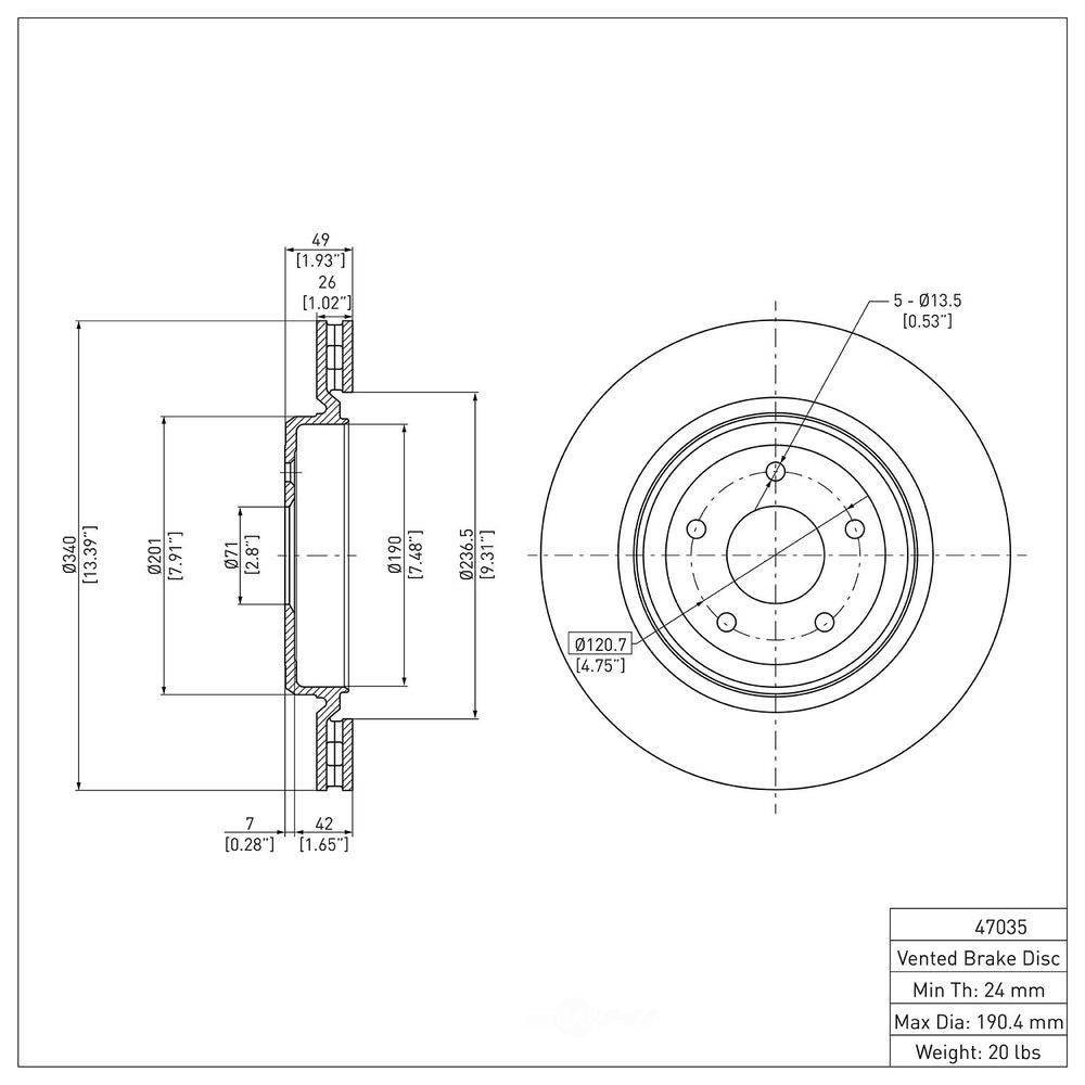 Rr Disc Brake Rotor  DFC  604-47035