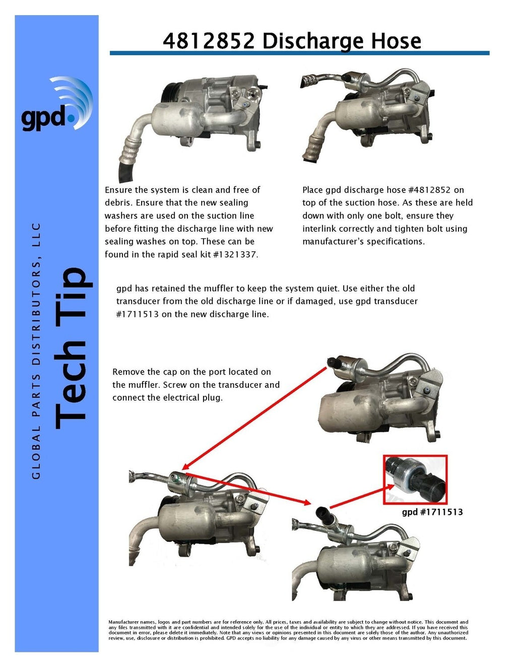 Discharge Line   Global Parts Distributors   4812852