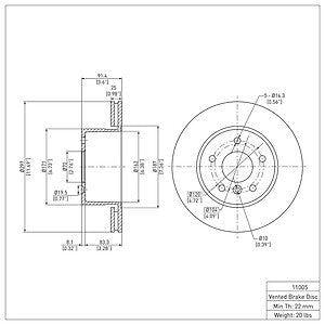 Frt Disc Brake Rotor  DFC  600-11005