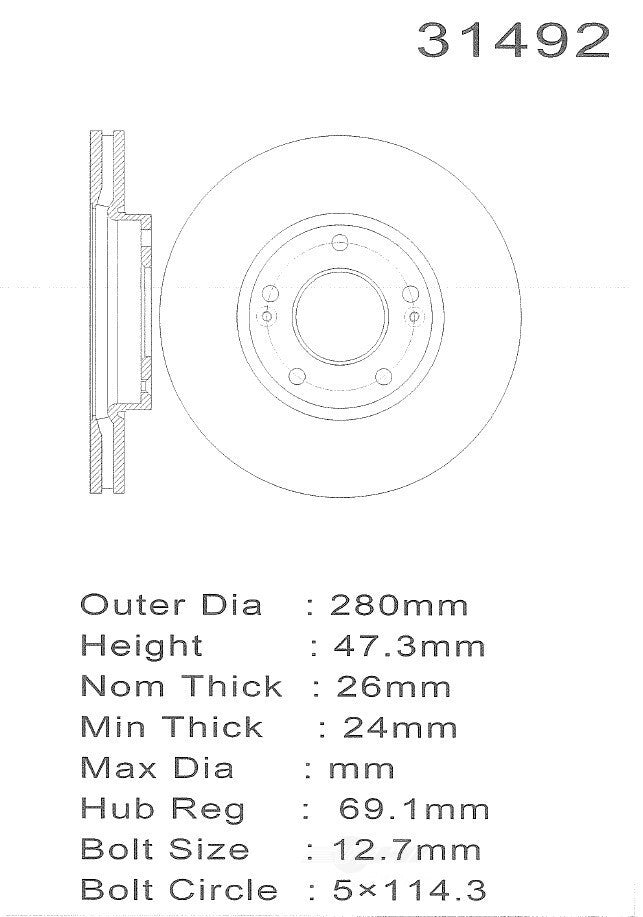 PROMAX Premium Geo-Coated Brake Rotor 20-31492