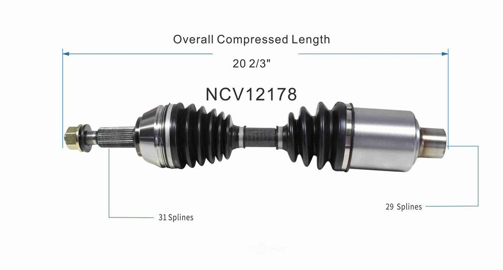 Axle Shaft Assy- CV Shaft   GSP North America   NCV12178