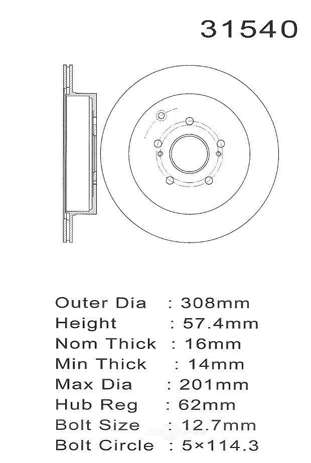 PROMAX Premium Geo-Coated Brake Rotor 20-31540