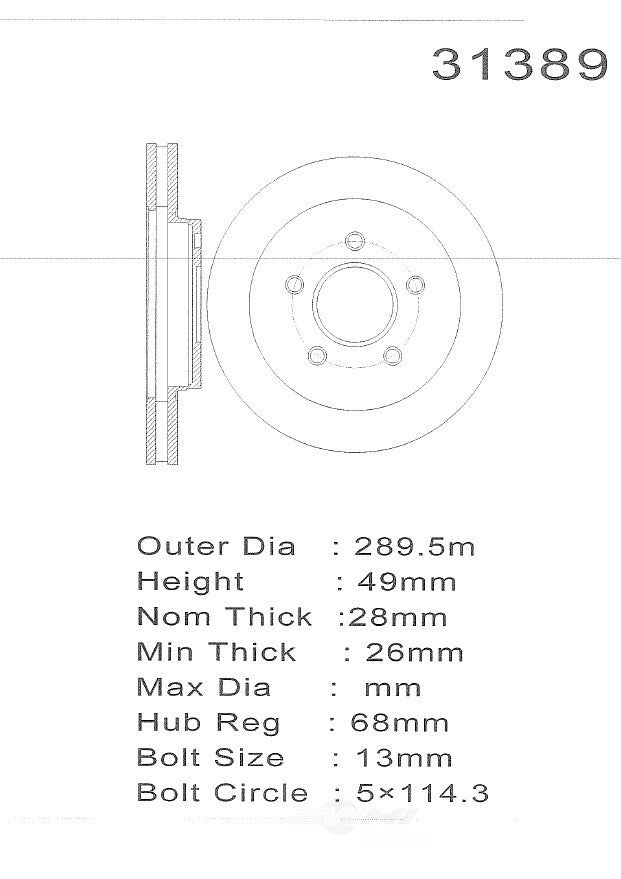 PROMAX Premium Geo-Coated Brake Rotor 20-31389