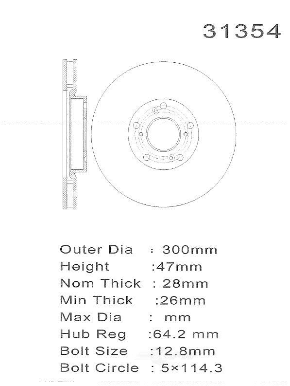 PROMAX Premium Geo-Coated Brake Rotor 20-31354
