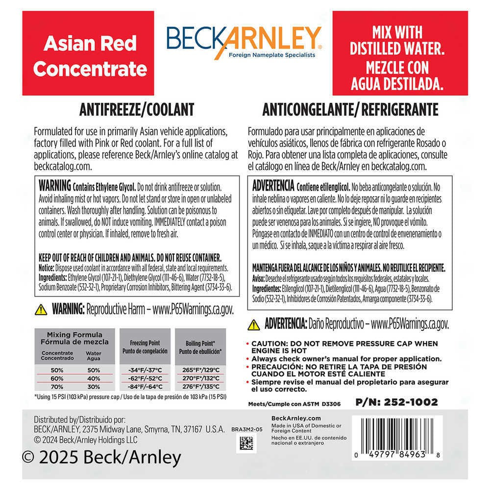 Anti-Freeze  Beck/Arnley  252-1002