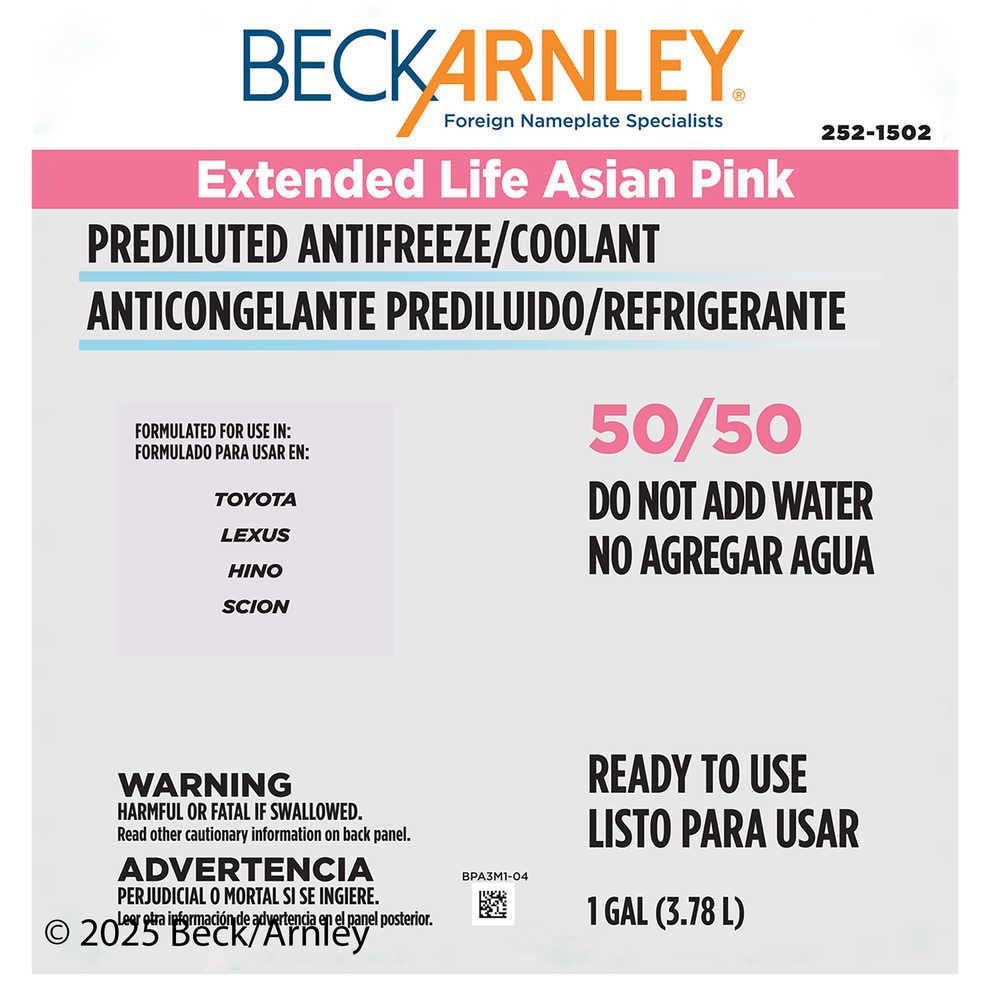 Coolant/Antifreeze  Beck/Arnley  252-1502