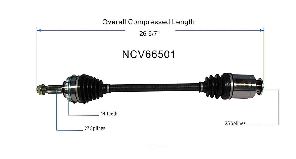 Axle Shaft Assy- CV Shaft   GSP North America   NCV66501