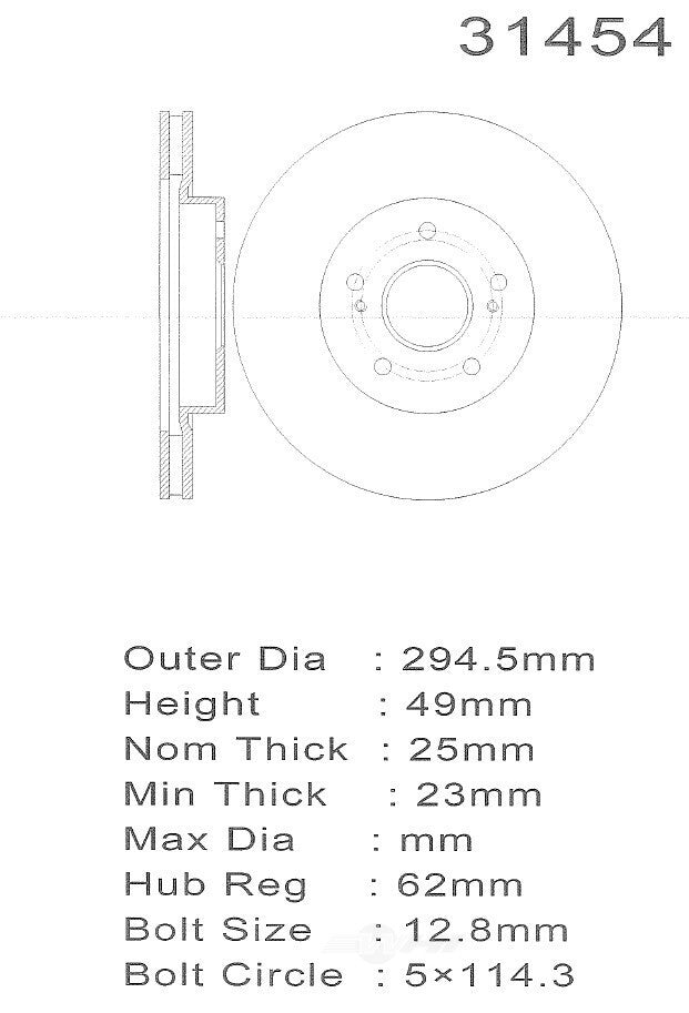 PROMAX Premium Geo-Coated Brake Rotor 20-31454