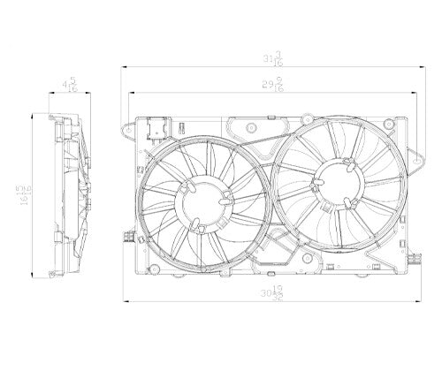 Radiator & Condenser Fan Assy  TYC  622790