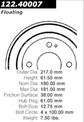 Rr Brake Drum   FVP   123.40007