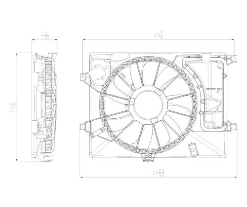 Radiator & Condenser Fan Assy  TYC  622600