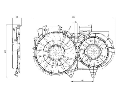 Radiator & Condenser Fan Assy  TYC  622540