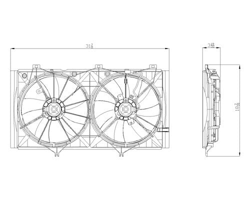 Radiator & Condenser Fan Assy  TYC  622420