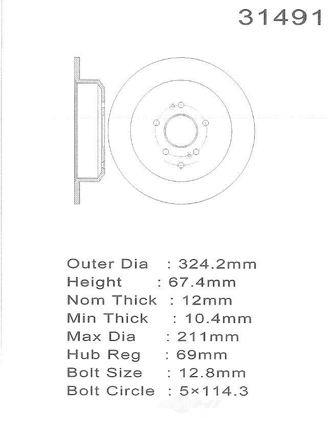 PROMAX Premium Geo-Coated Brake Rotor 20-31491