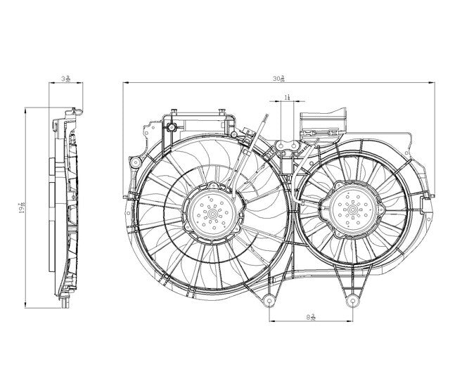 Radiator & Condenser Fan Assy  TYC  622540