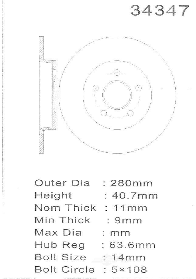 PROMAX Premium Geo-Coated Brake Rotor 20-34347