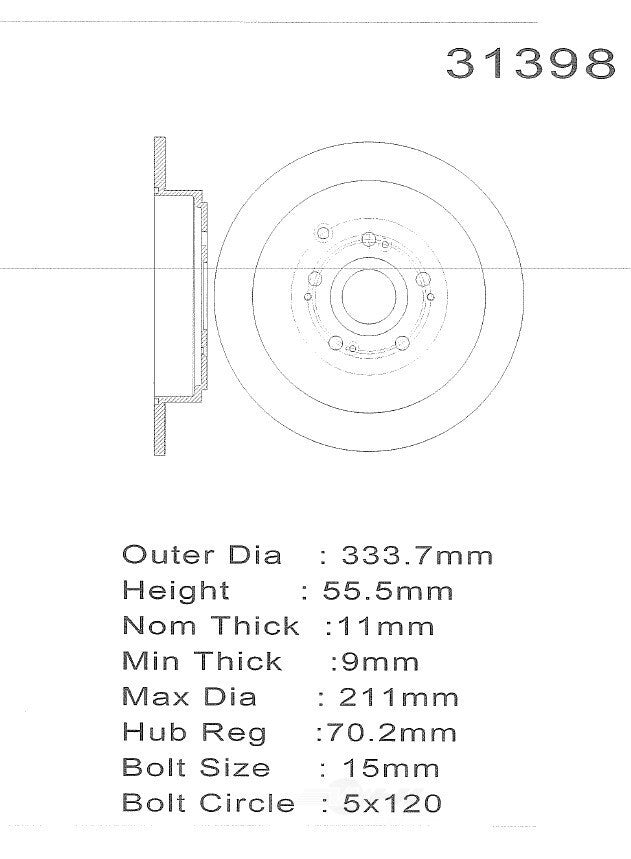 PROMAX Premium Geo-Coated Brake Rotor 20-31398