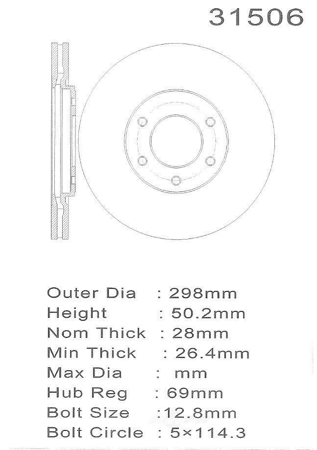 PROMAX Premium Geo-Coated Brake Rotor 20-31506