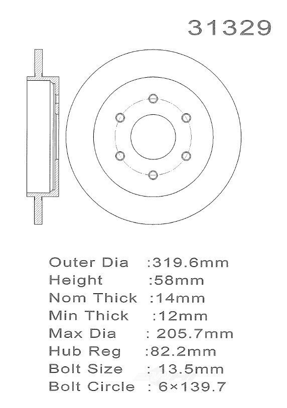 PROMAX Premium Geo-Coated Brake Rotor 20-31329