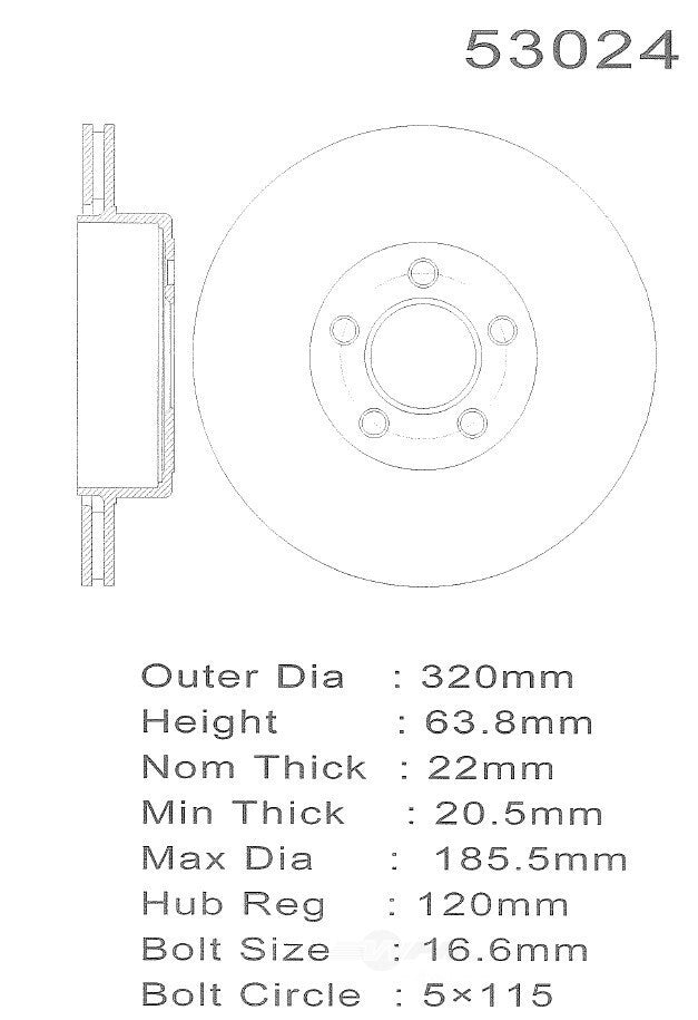 PROMAX Premium Geo-Coated Brake Rotor 20-53024