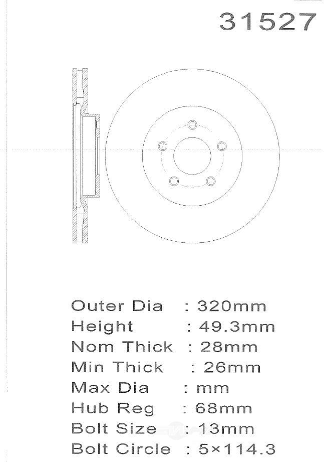 PROMAX Premium Geo-Coated Brake Rotor 20-31527