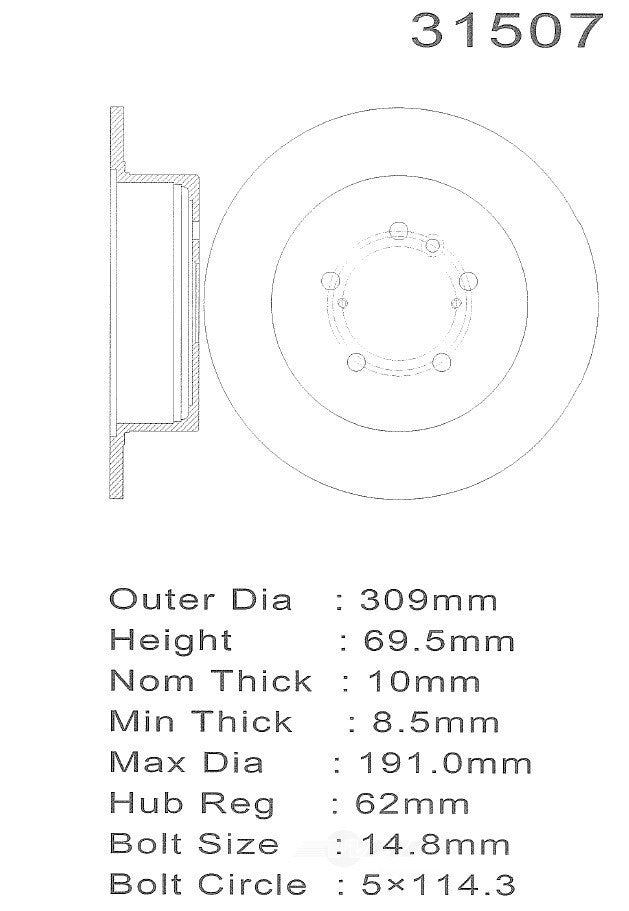 PROMAX Premium Geo-Coated Brake Rotor 20-31507