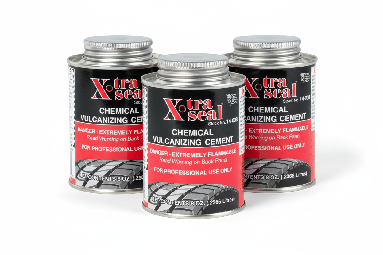 XTRA SEAL Chemical Vulcanizing Rubber Cement/Glue 14-008 8oz. Tire Patch Glue - 3 Pack